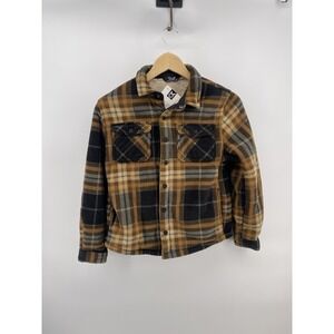 Member's Mark Boys Snap Closure Fleece Sherpa Shacket Brown Size L 10/12